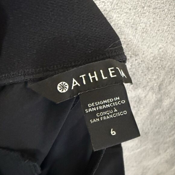 Athleta Brooklyn Heights Pants Size 6 Black High Rise Pleated Wide Leg Trousers - Picture 2 of 9